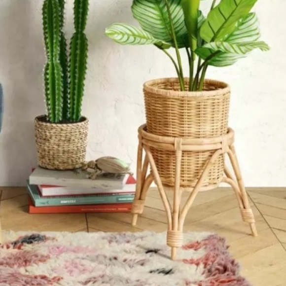 Opalhouse Koboo Natural Handcrafted Rattan Standing Planter - Picture 1 of 5